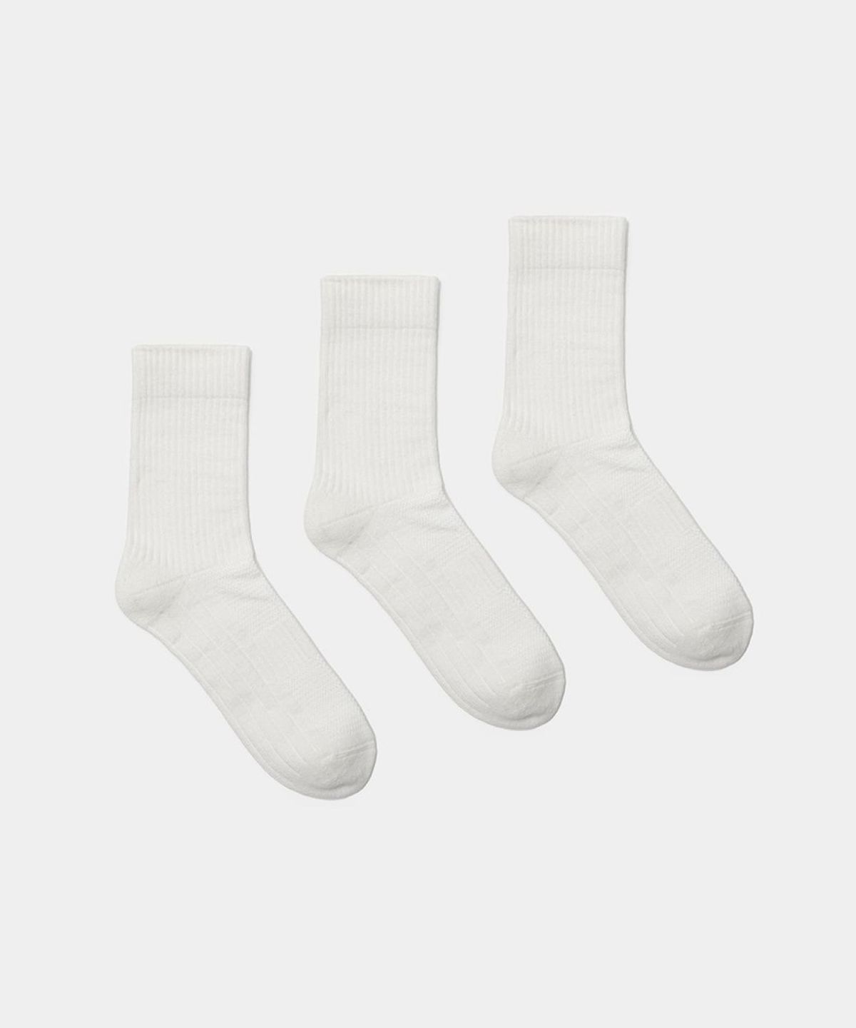 쿠어(COOR) 3PACK 에센셜 리브드 삭스 (화이트)