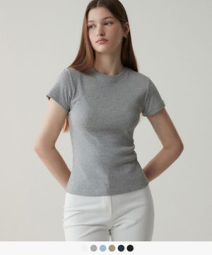 (우먼)에센셜 슬림 티셔츠 - 6 COLOR