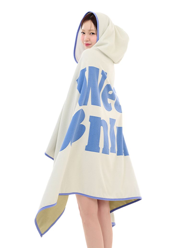 물놀이 후드 판초형  로버 비치타올 _ 아이보리