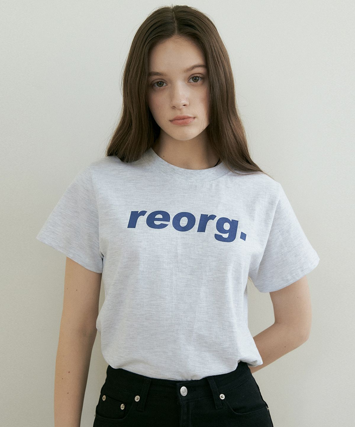 리올그(REORG) PRINTING T-SHIRTS W/MELANGE