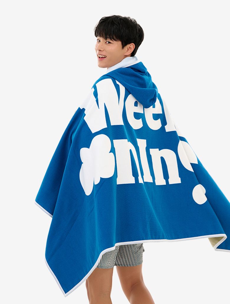 물놀이 후드 판초형  로버 비치타올 _ 블루