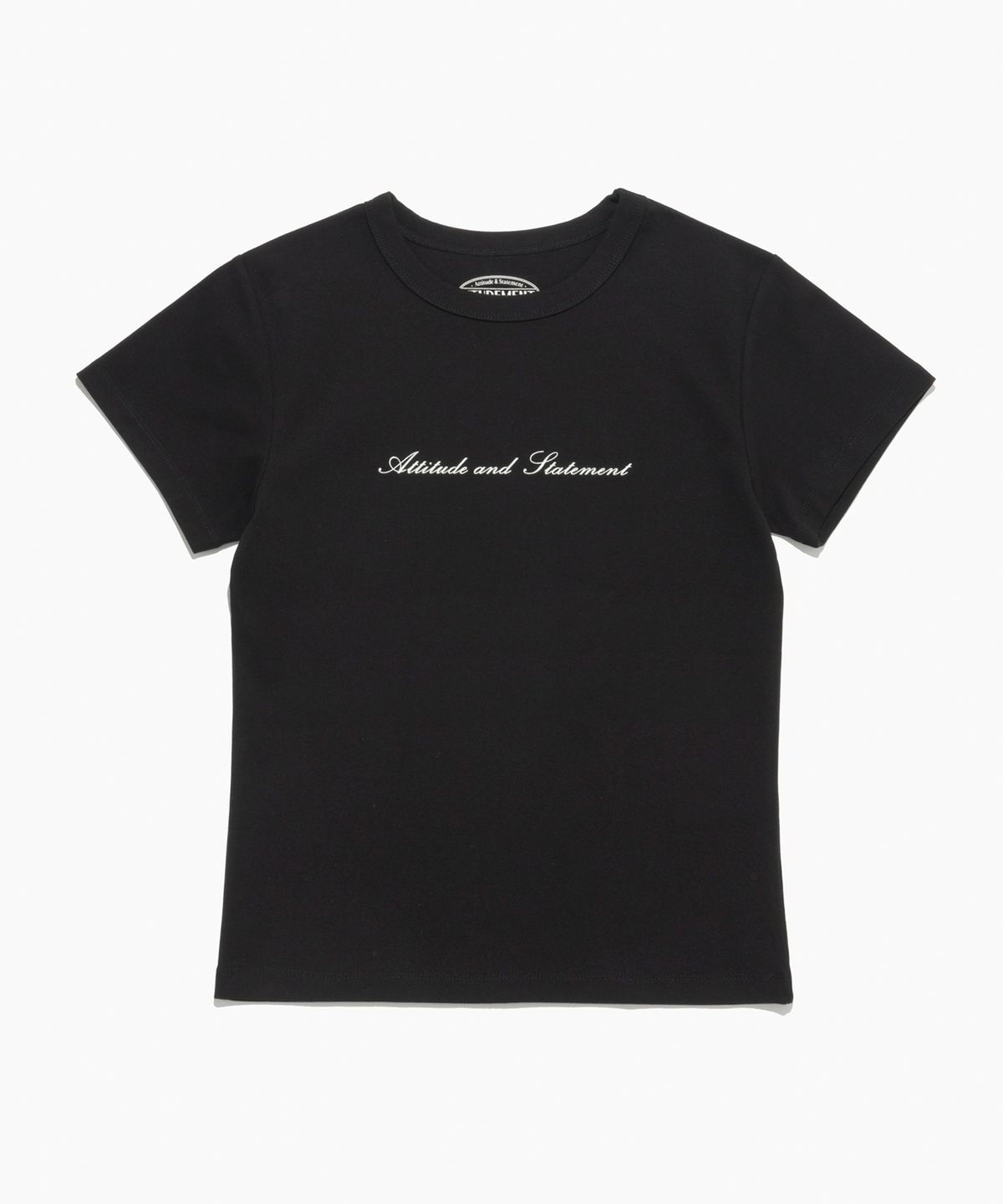 튜드먼트(TTUDEMENT) FITTED HALF T-SHIRT BLACK