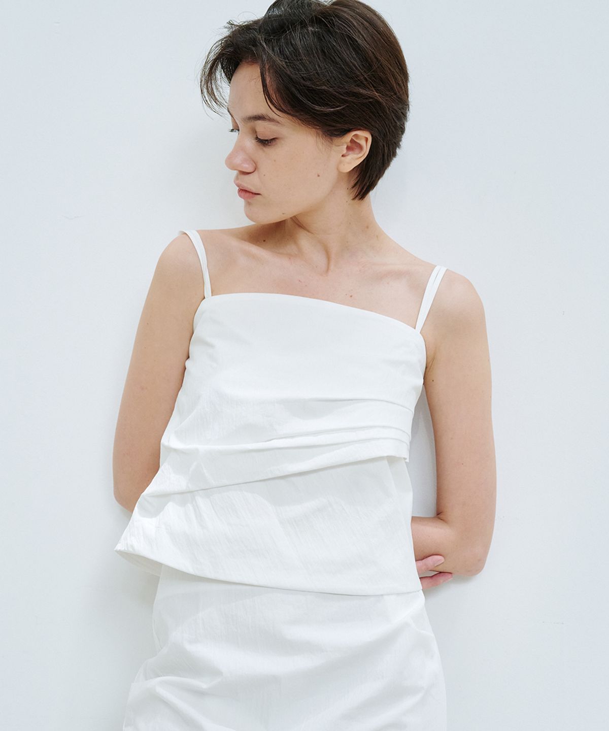 모헤(MOHAE) Pin shirring top _ white