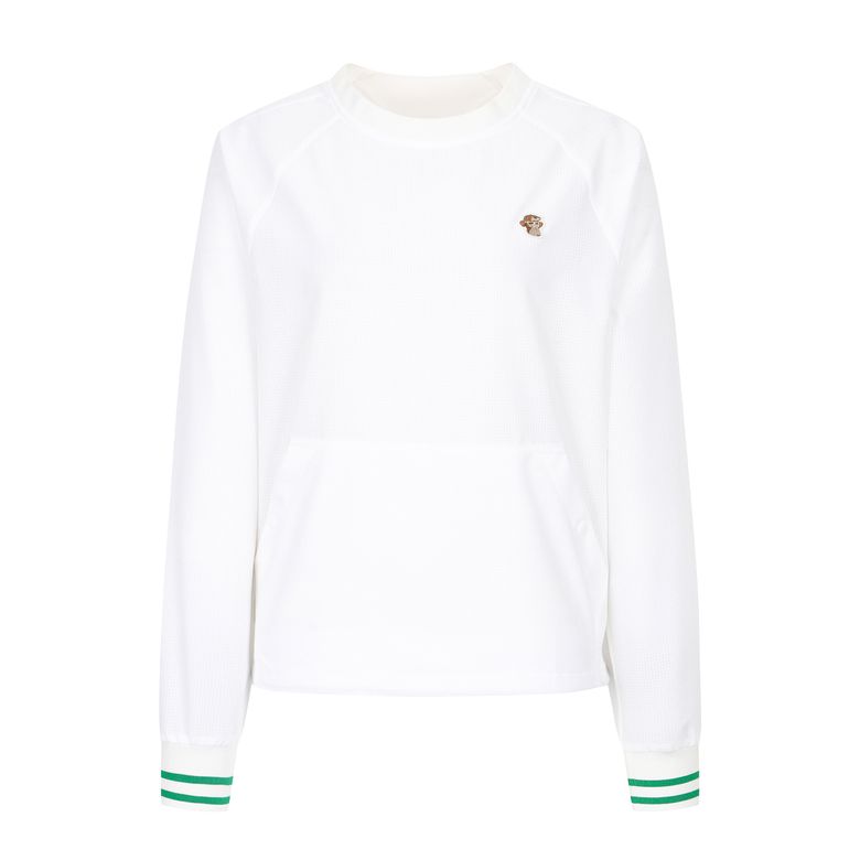 Stretch Round Neck Anorak_White