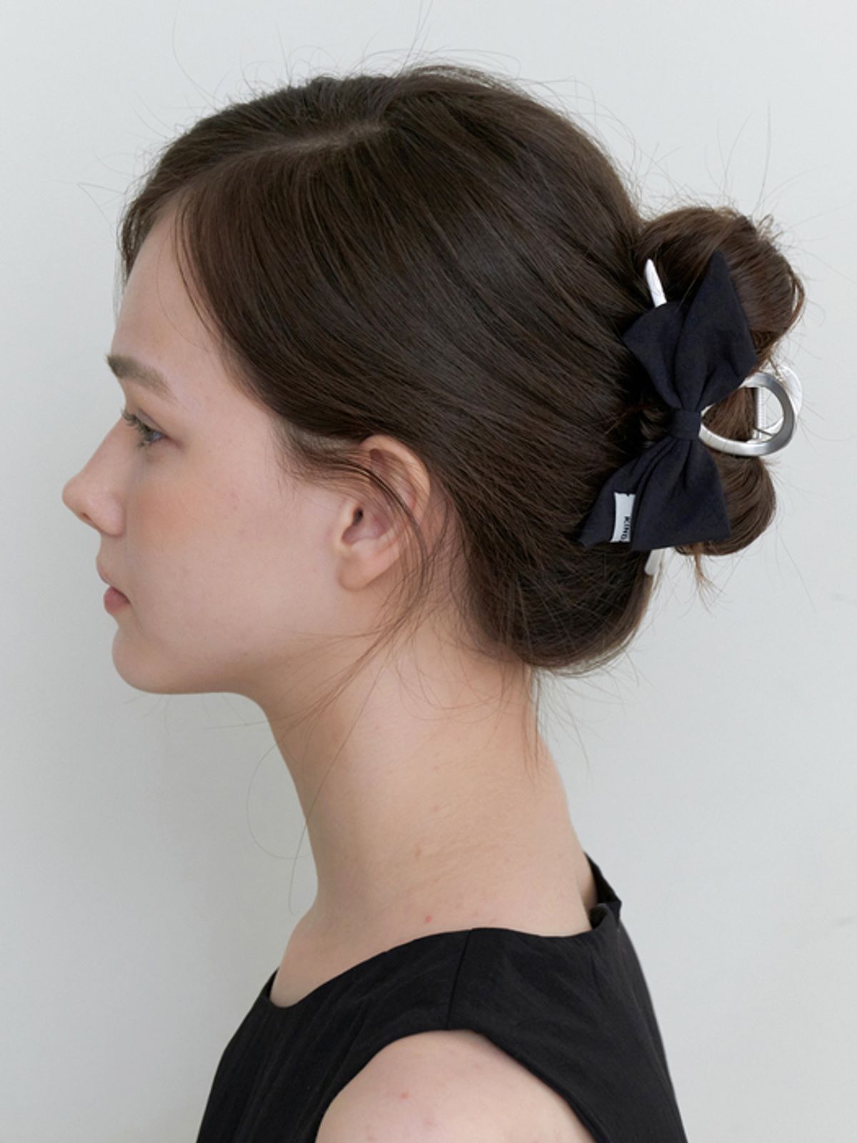 카인더베이비(KINDABABY) french ribbon silver claw - black