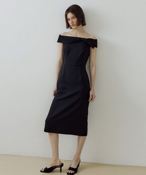 Tie up Ribbon One-piece (black)