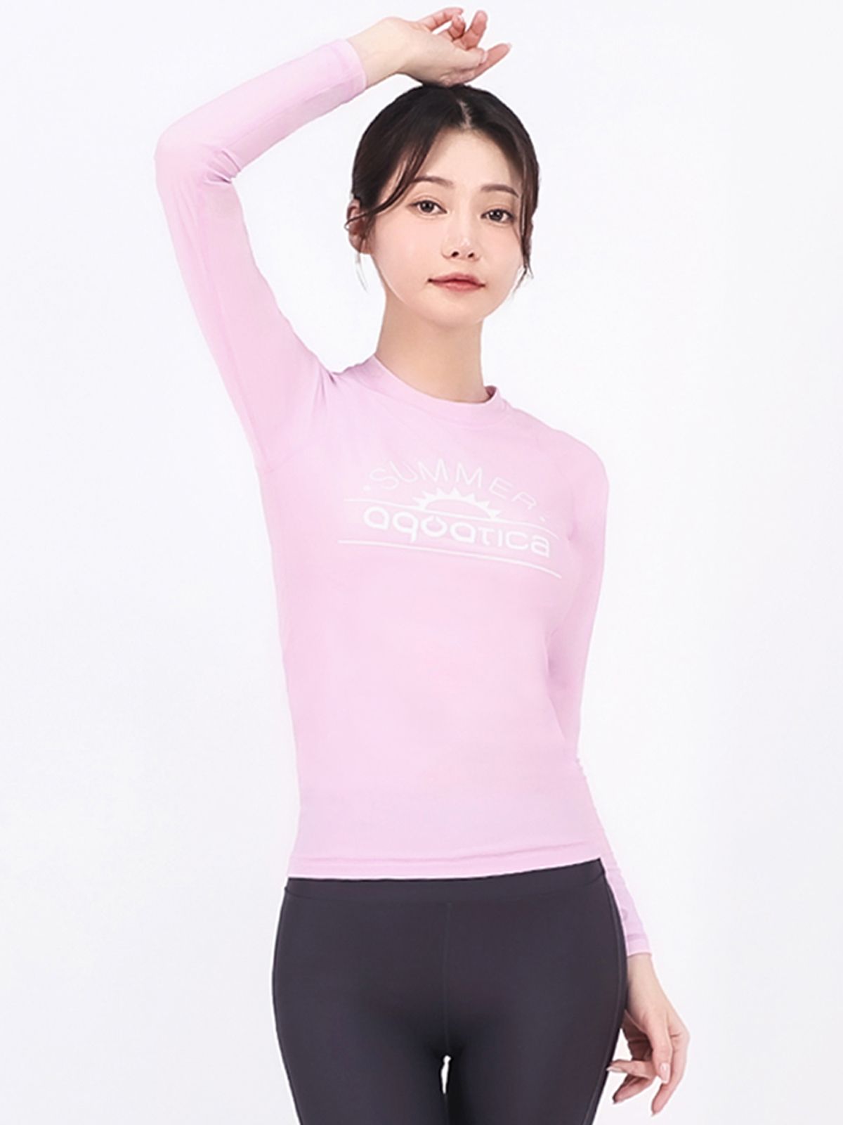 아쿠아티카(AQUATICA) 여성 래쉬가드 AQAWTS23002+하이웨스트 워터레깅스 GY세트