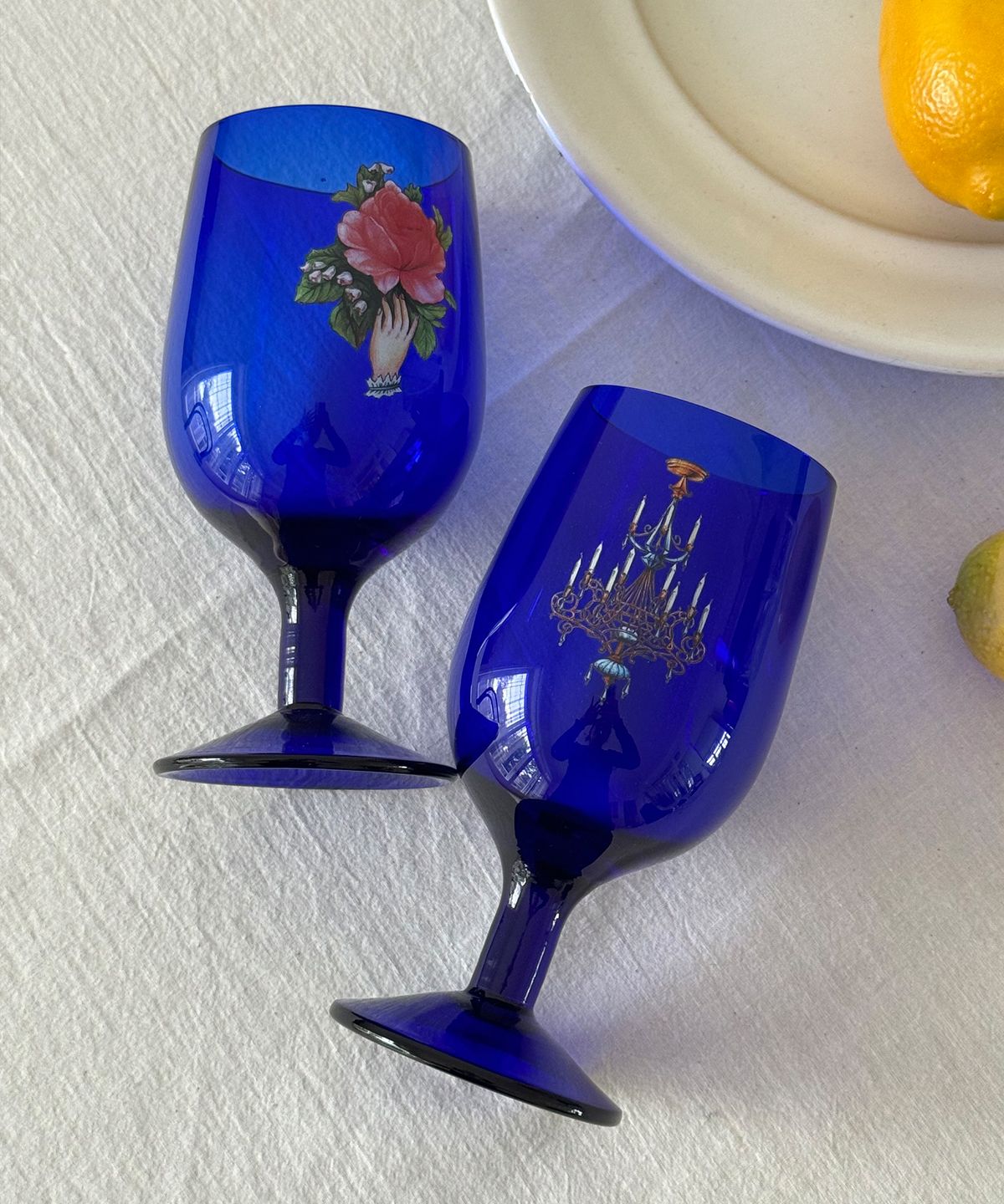 루시르주(LUCIR ZU) Lucirzu illustration glass (blue)