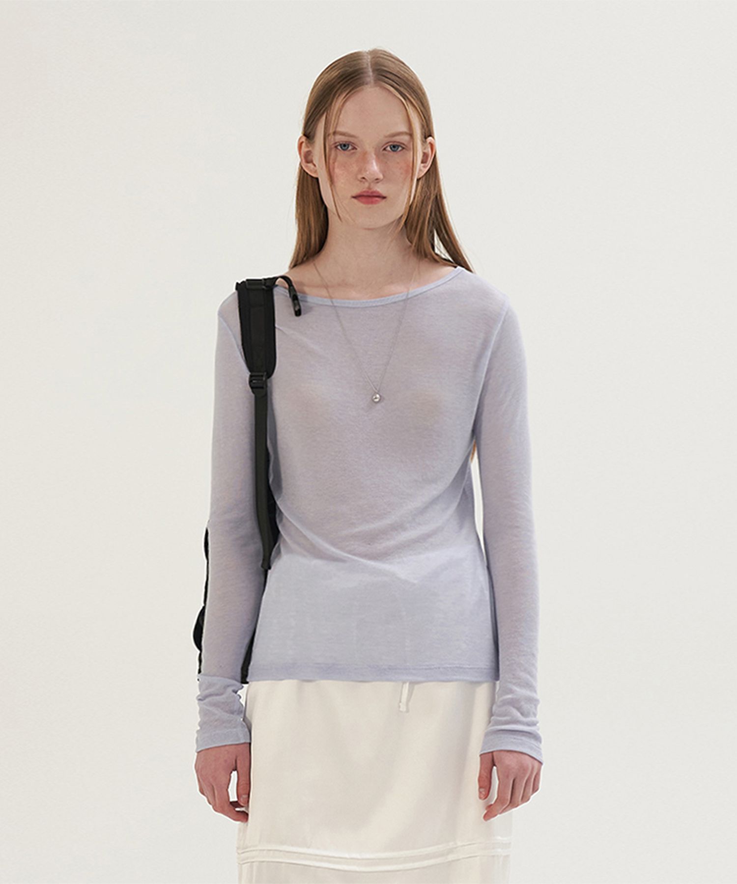 ☆送料・関税込☆SOMEWHERE BUTTER★See-through long top★ MUSINSA | SOMEWHEREBUTTER See-Through Long Top - Light Blue