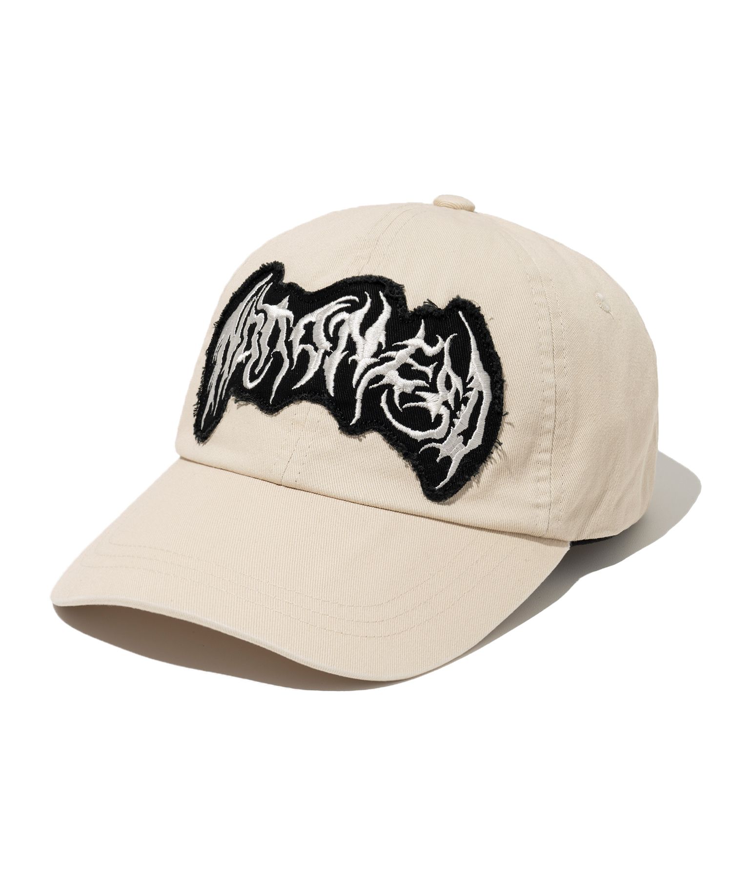 MUSINSA | NOT4NERD Devil Logo Patch Ball Cap - Light Beige