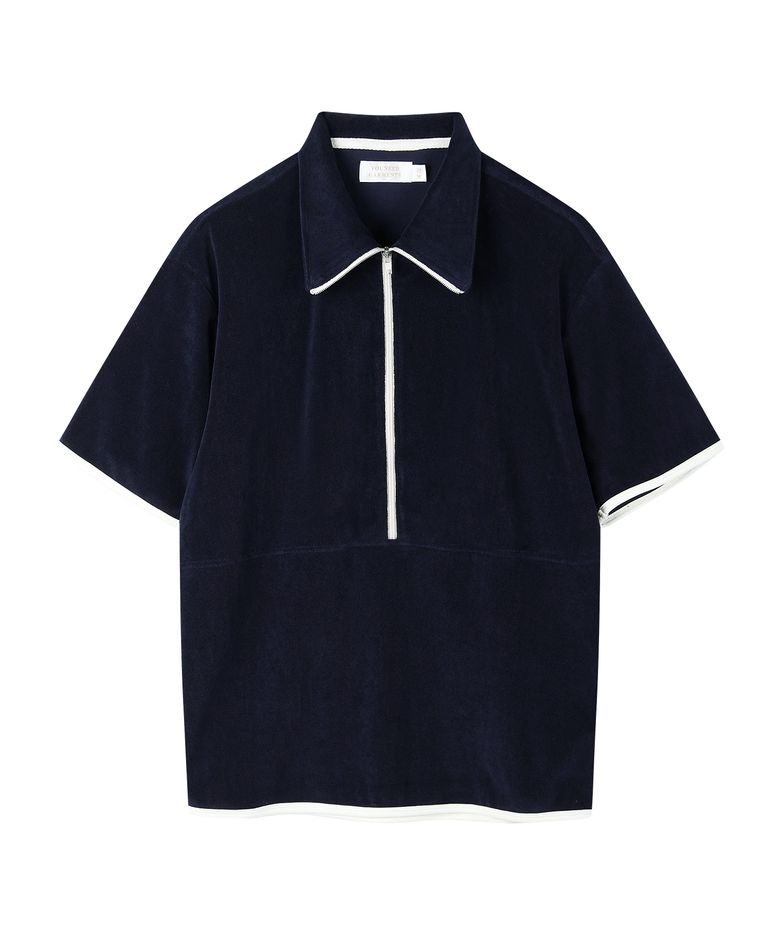 테리 s/s 하프 집 (네이비)