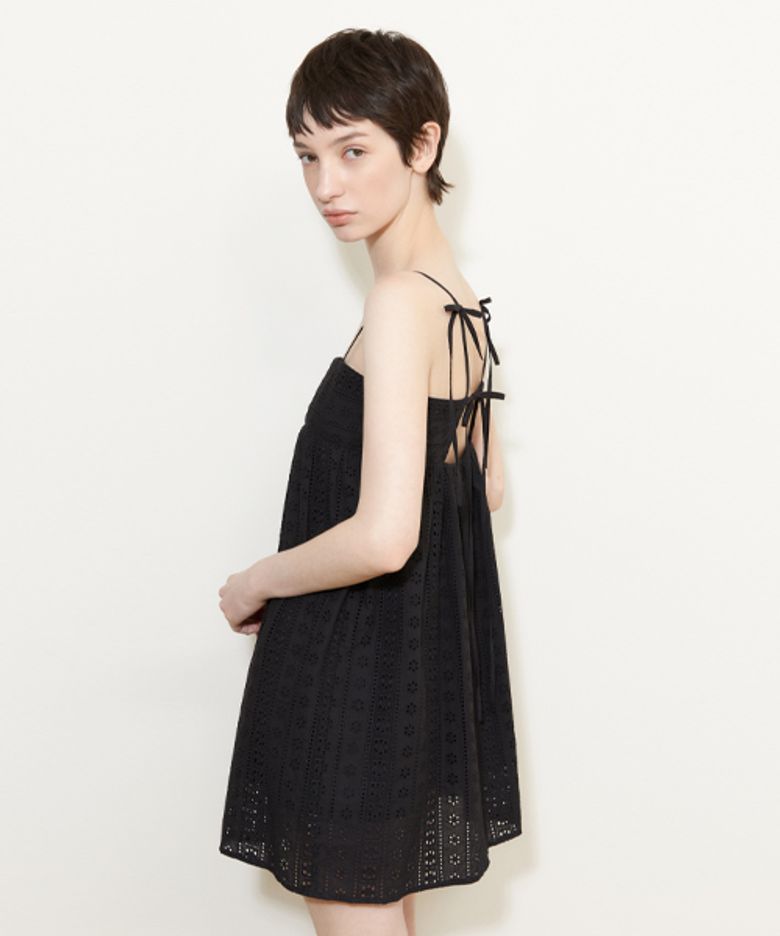 FLORAL LACE MINI DRESS_BLACK