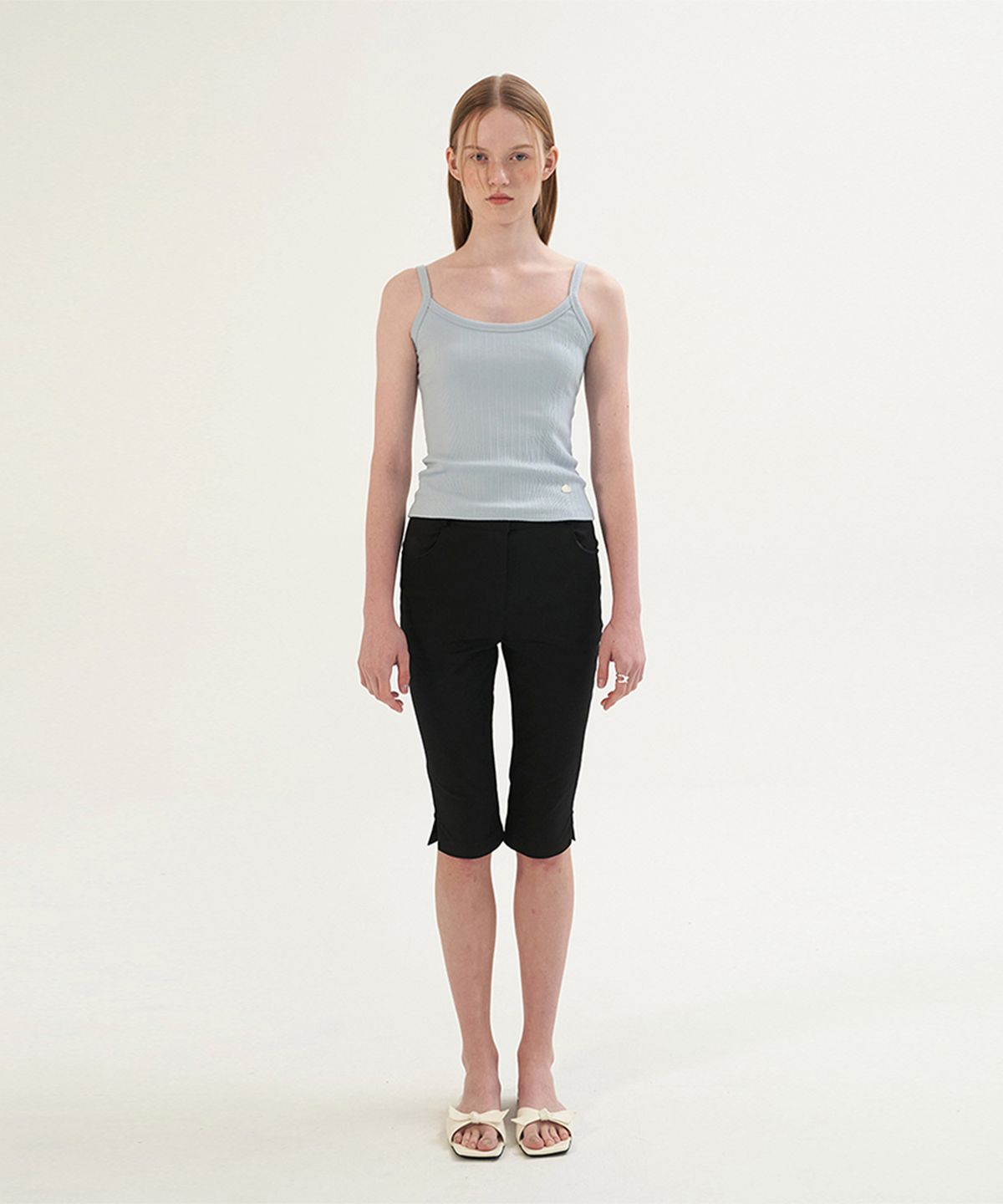 썸웨어버터(SOMEWHEREBUTTER) Slit Biker Pants - Black