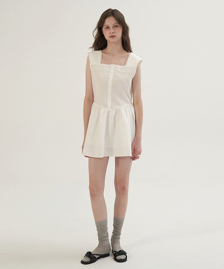May Lace Mini Dress - Ivory