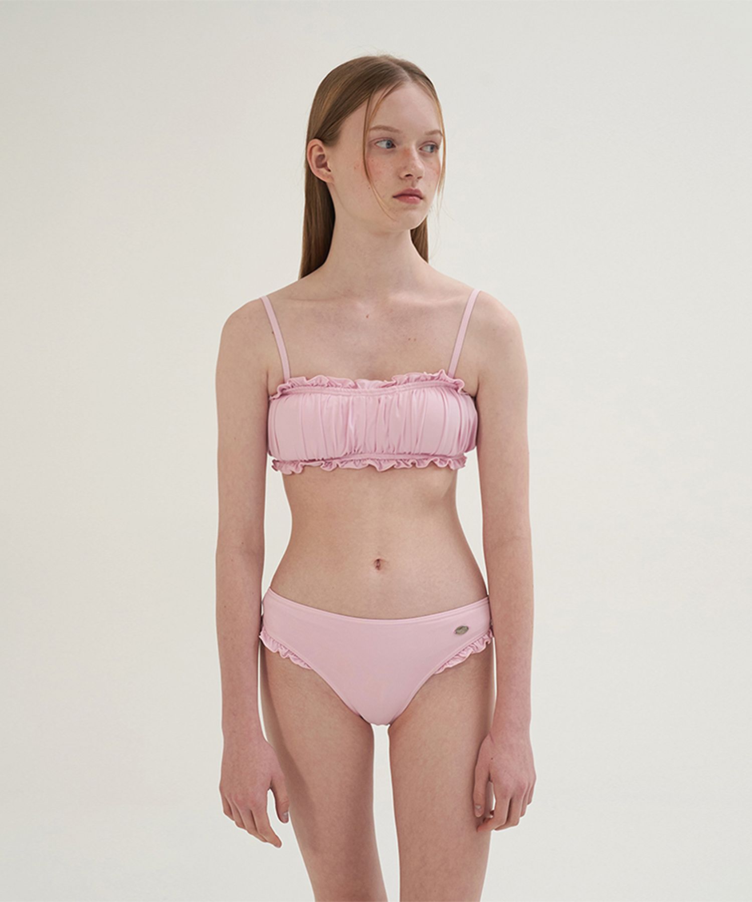 MUSINSA | SOMEWHEREBUTTER Frill pendant bikini - Pink