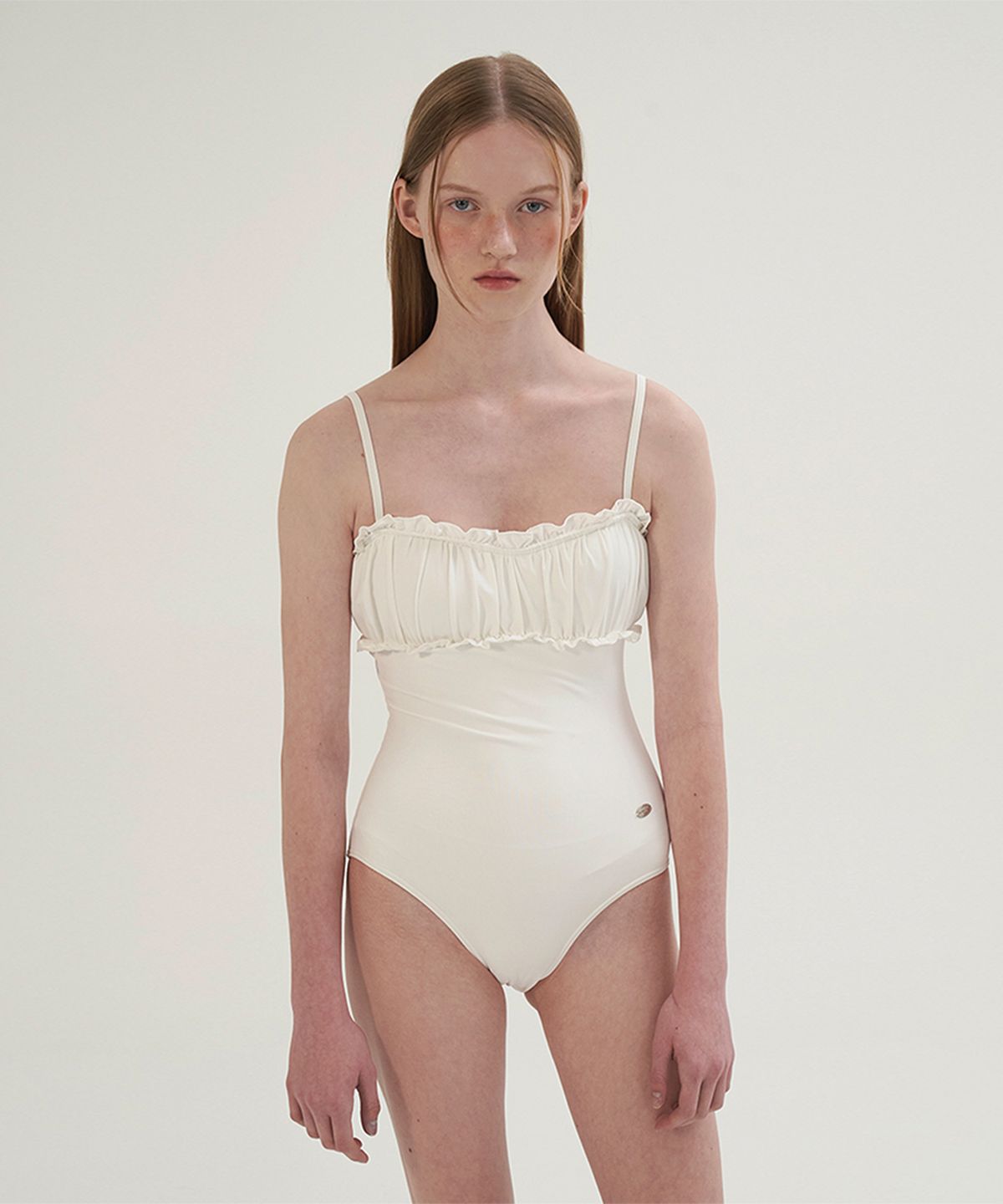 썸웨어버터(SOMEWHEREBUTTER) Frill pendant swimsuit - Ivory