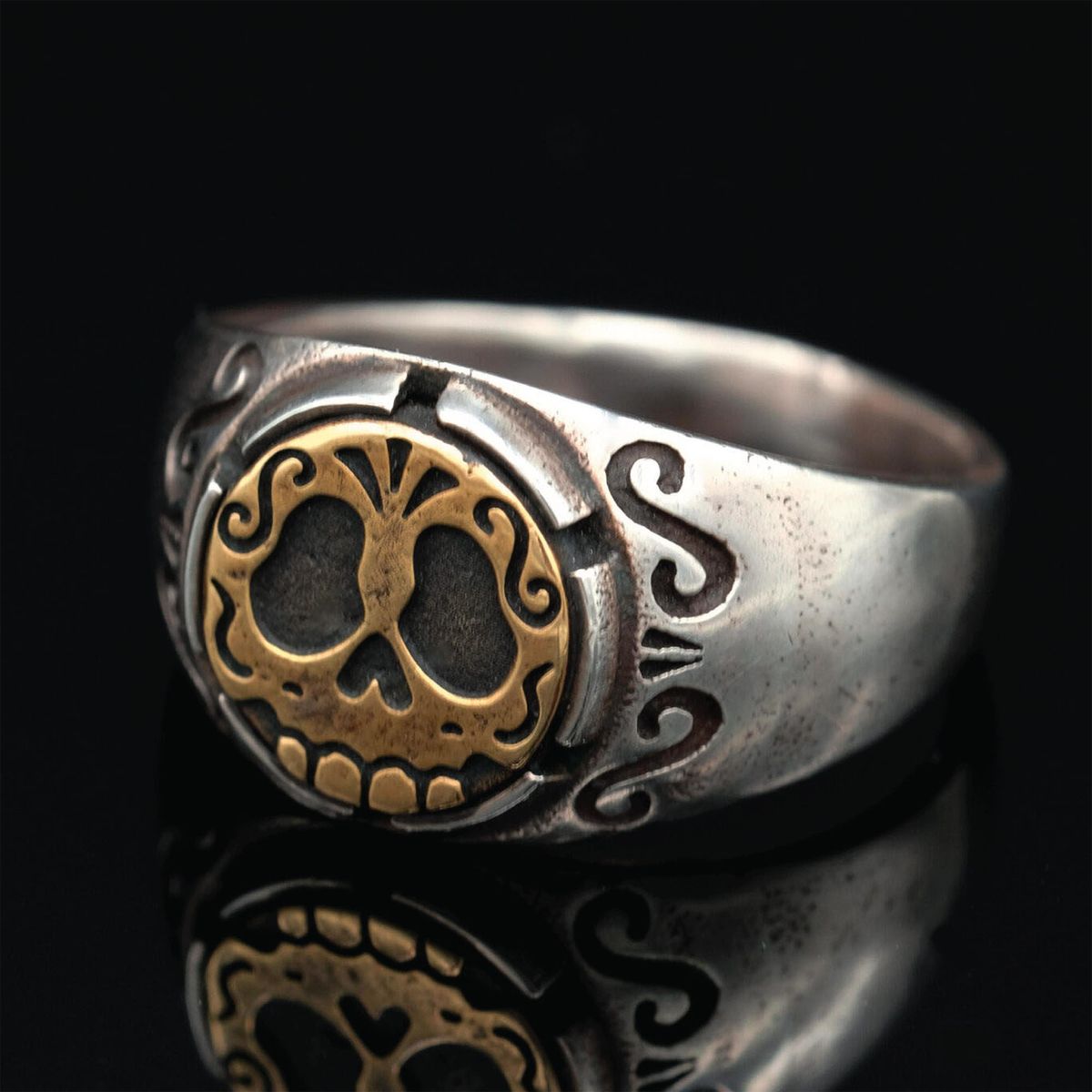 로우하이드(RAWHYDE) Mexican SugarSkull Ring (12mm)