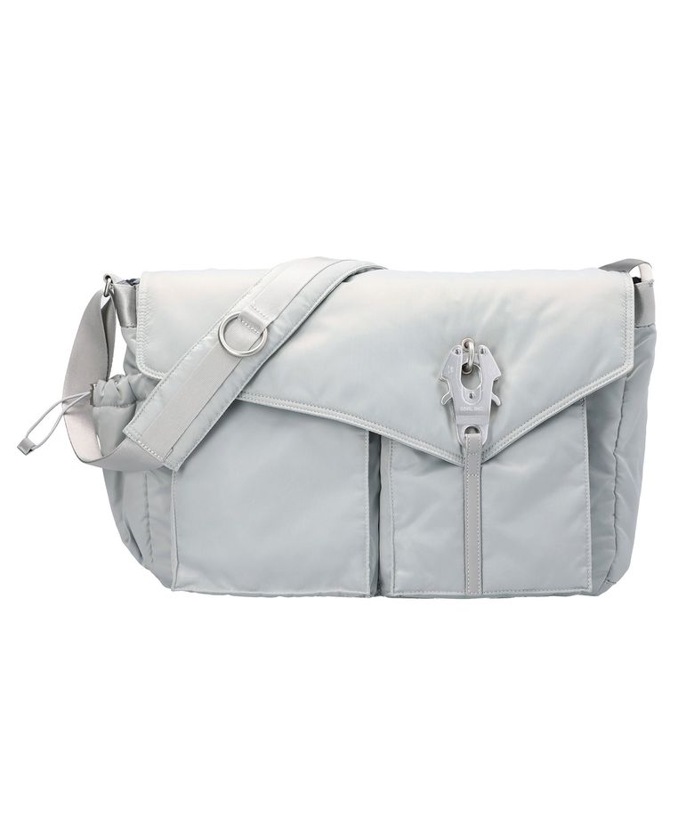 Raven Oblique Messenger Bag / Silver