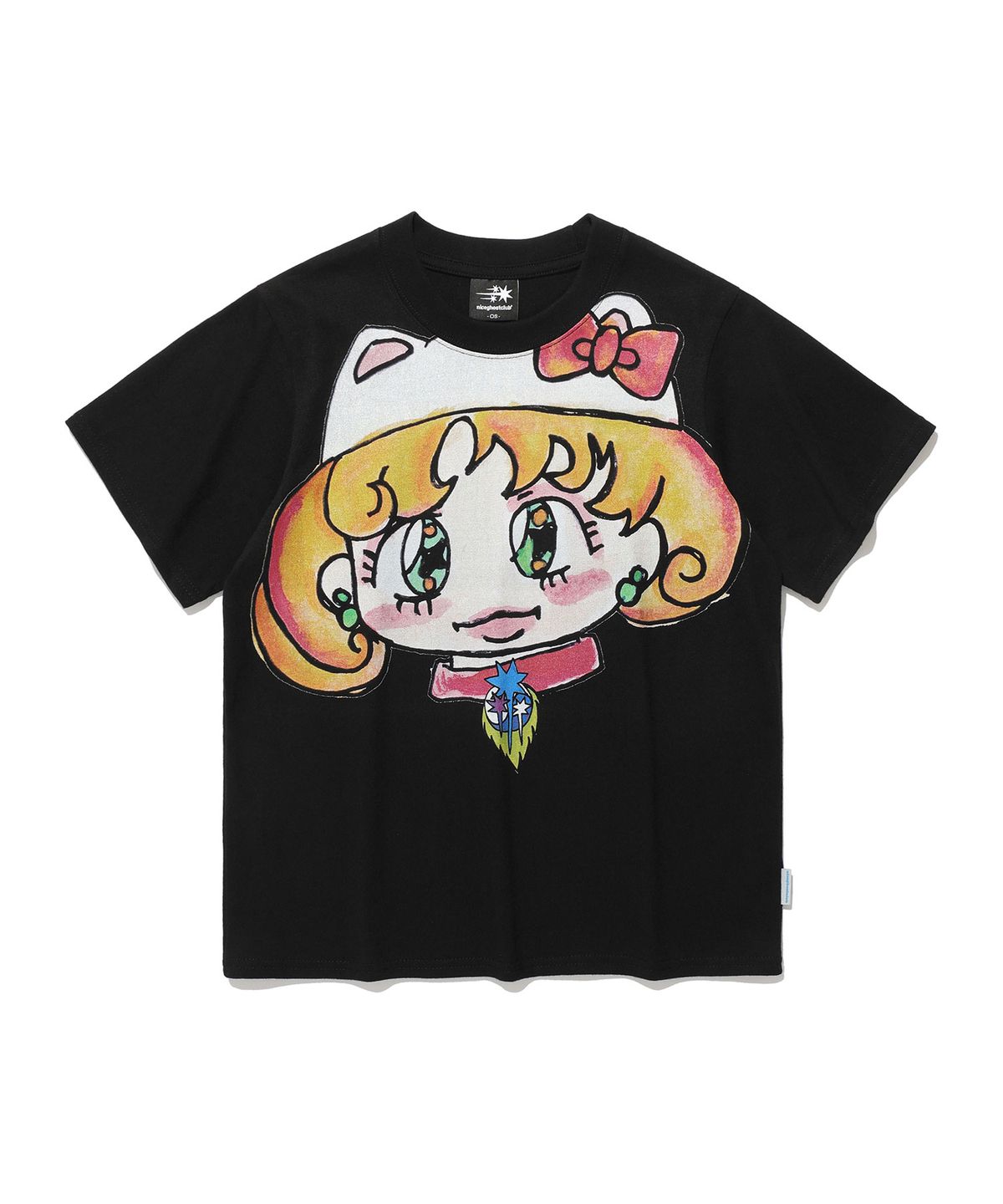 나이스고스트클럽(NICEGHOSTCLUB) [X SOULPUSSSY CAT]GHOSTSOULGIRL CAT TEE_BLACK(NG2FMFT513A)