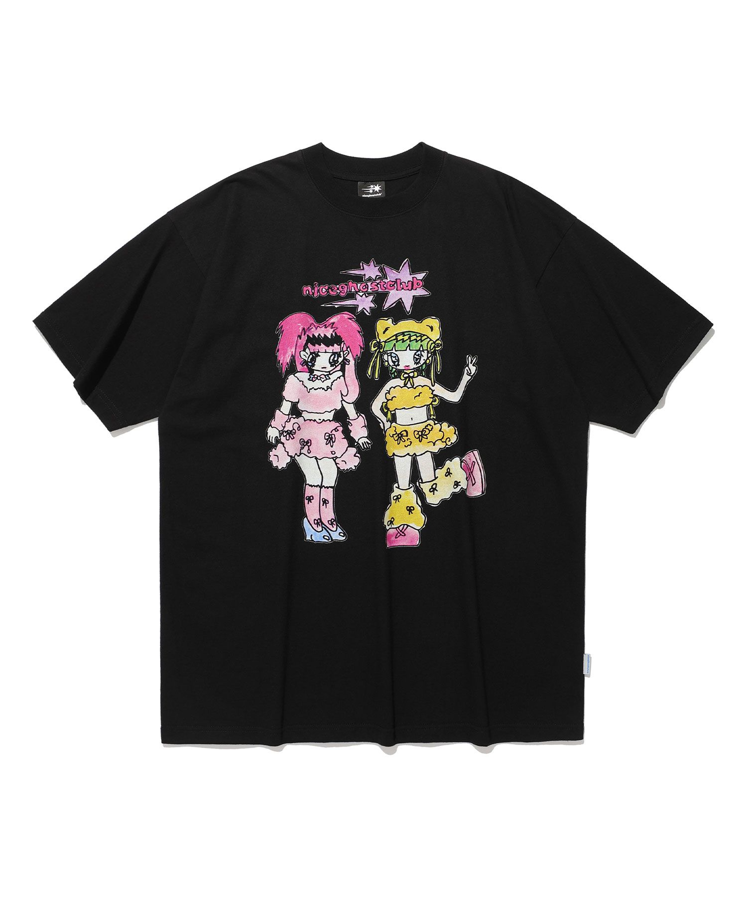Tシャツ・カットソー [NICEGHOSTCLUB][X SOULPUSSSY CAT]GHOSTSOULGIRL RABBIT&BEAR X SOULPUSSSYCAT]GHOSTSOULGIRL CAT TEE[BLACK] - niceghostclub