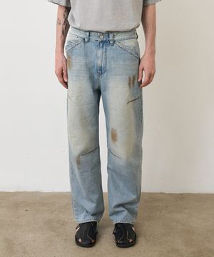 vintage washing denim pants (light blue)