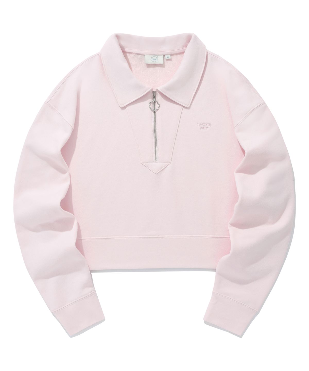 커버낫 우먼(COVERNAT WOMAN) 우먼 카라 하프 집업 맨투맨 Light Pink