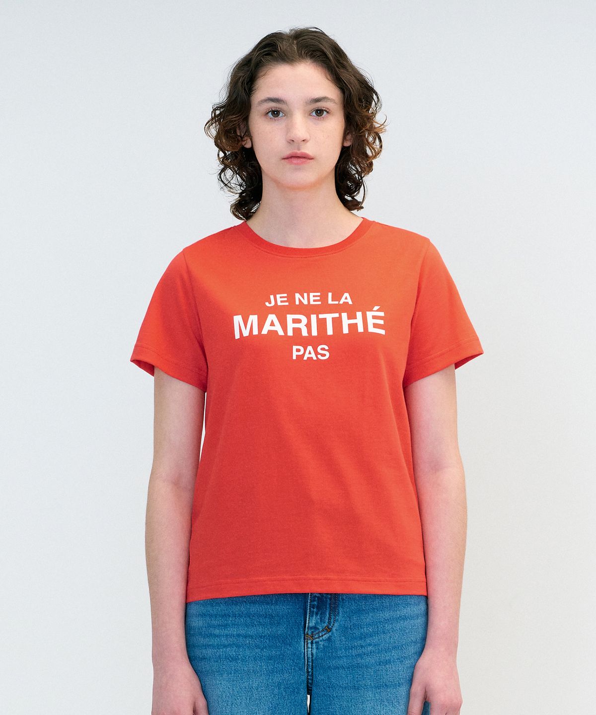 마리떼 프랑소와 저버(MARITHÉ + FRANҪOIS GIRBAUD) W JE NE LA LOGO TEE coral pink
