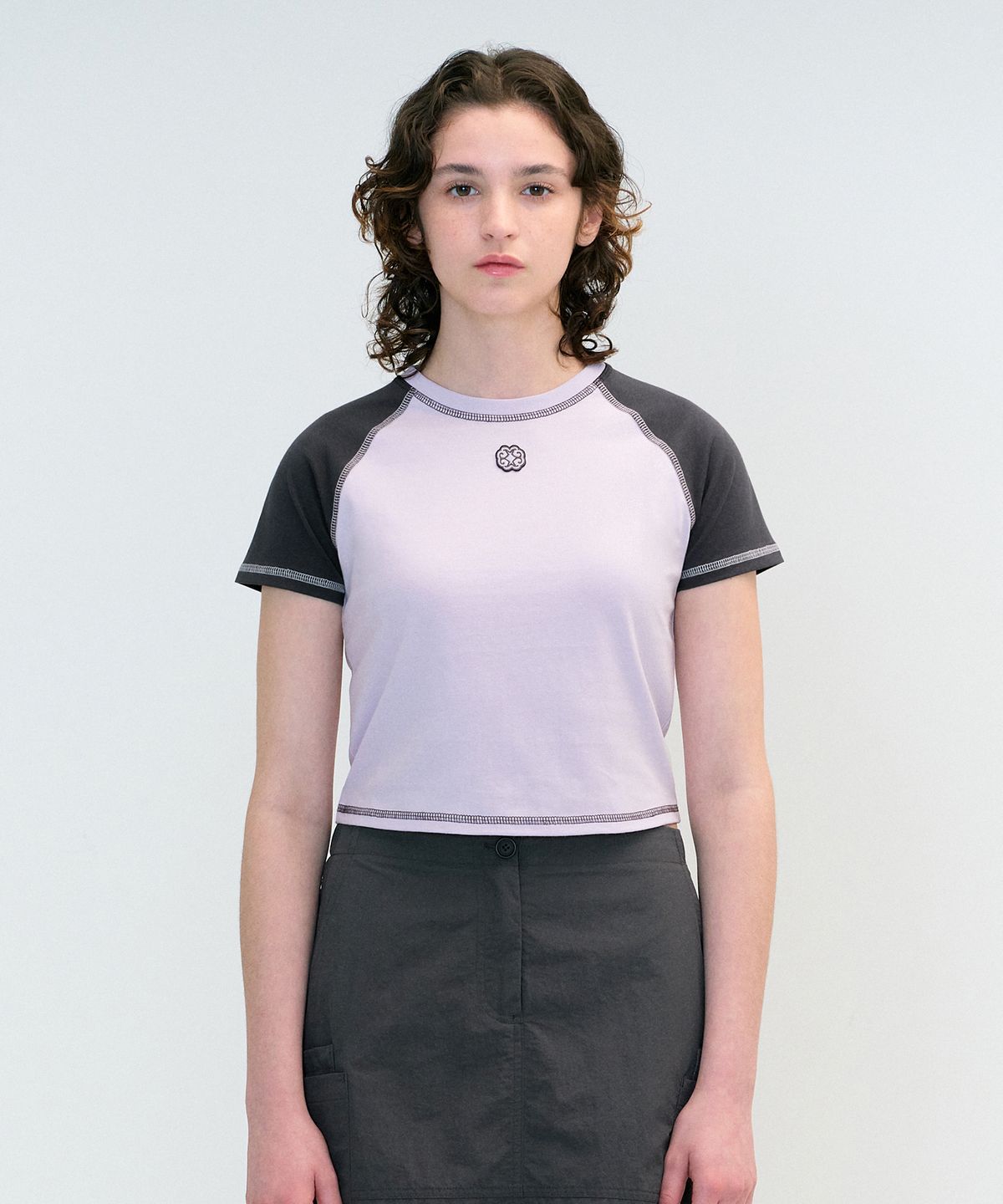 마리떼 프랑소와 저버(MARITHÉ + FRANҪOIS GIRBAUD) W RAGLAN STITCH CROP TEE light purple
