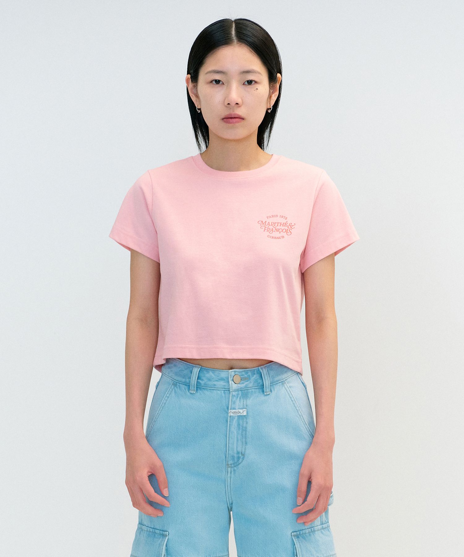 さらに100円引き◆MARITHE◆W AEROCOOL MELLOW CROP TEE MUSINSA | MARITHÉ W AEROCOOL MELLOW CROP TEE pink