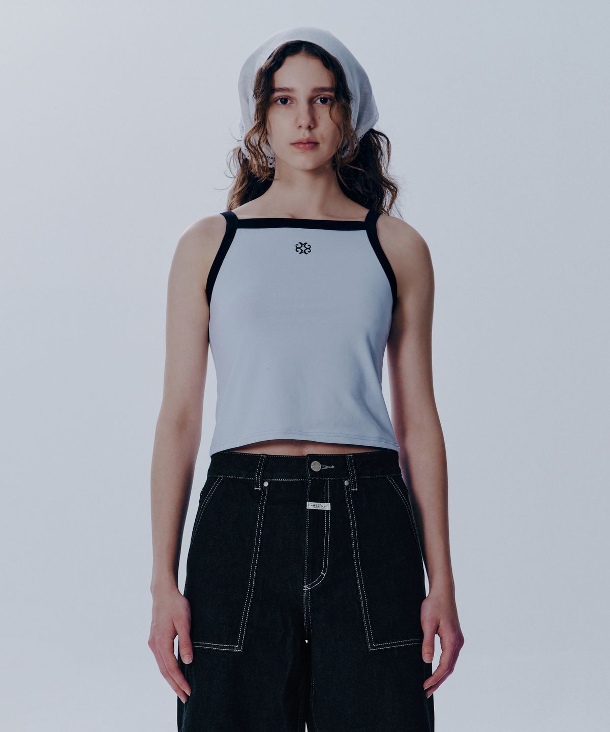 마리떼 프랑소와 저버(MARITHÉ + FRANҪOIS GIRBAUD) W COLOR BLOCK SQUARE NECK SLEEVELESS light blue