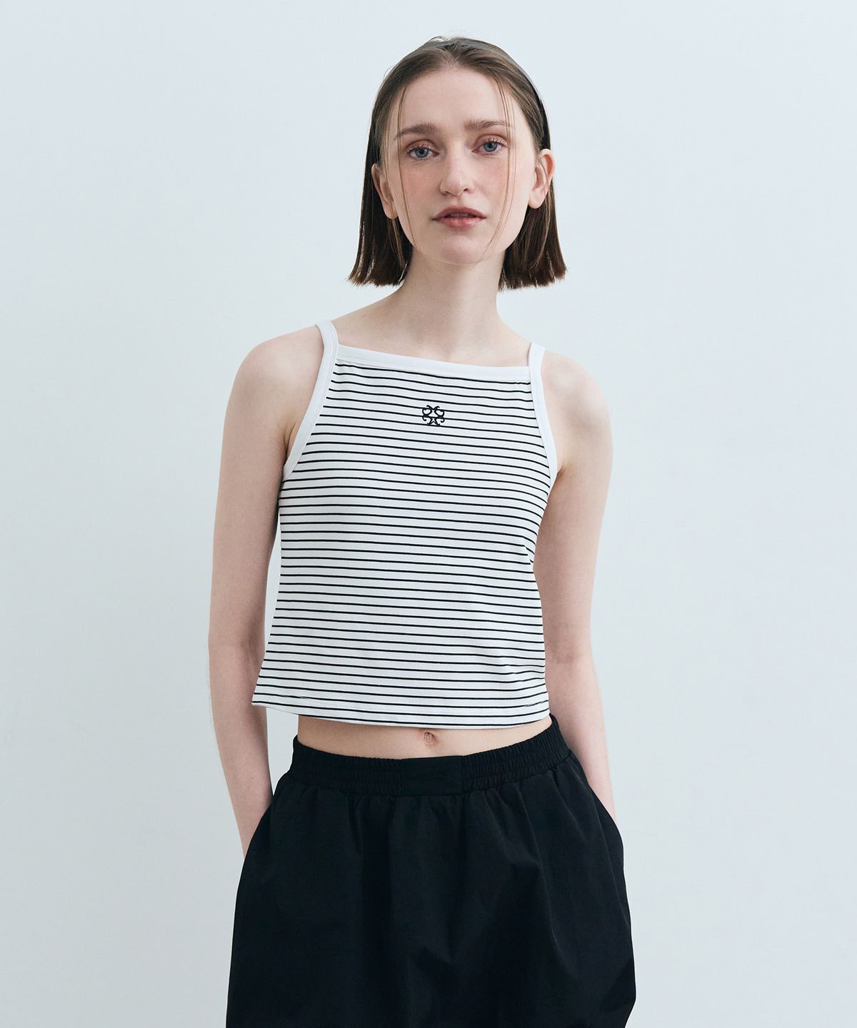 마리떼 프랑소와 저버(MARITHÉ + FRANҪOIS GIRBAUD) W COLOR BLOCK SQUARE NECK SLEEVELESS stripe