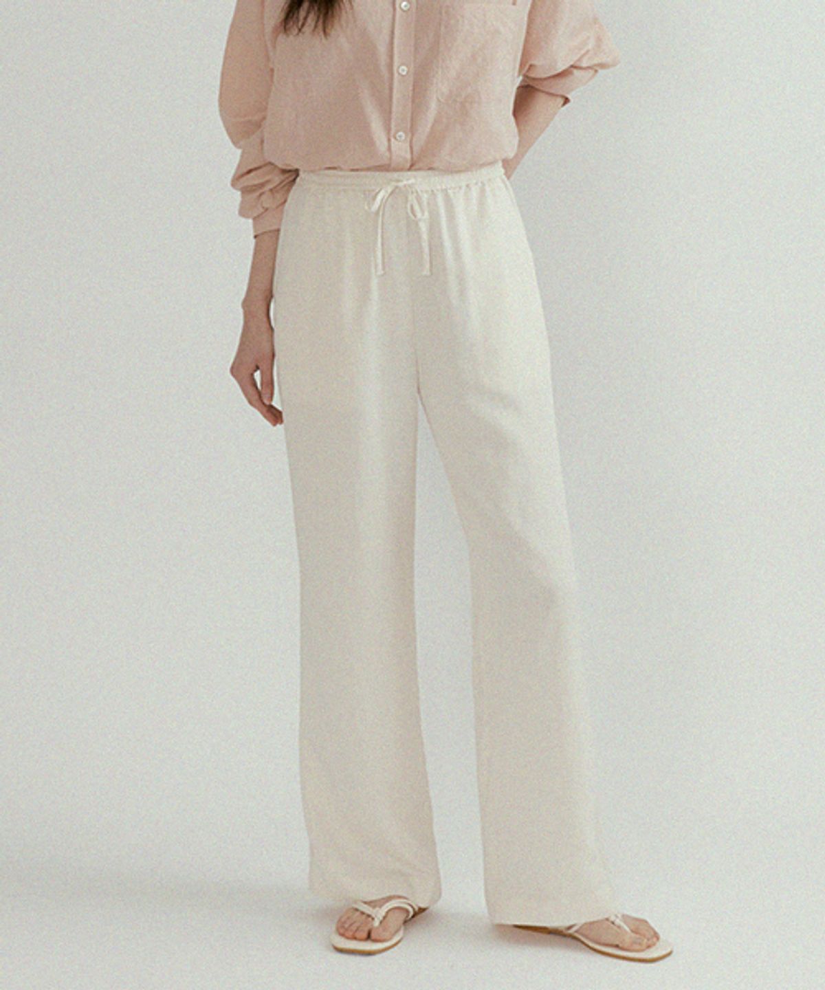 링서울(LINGSEOUL) tencel blended band pants-cream