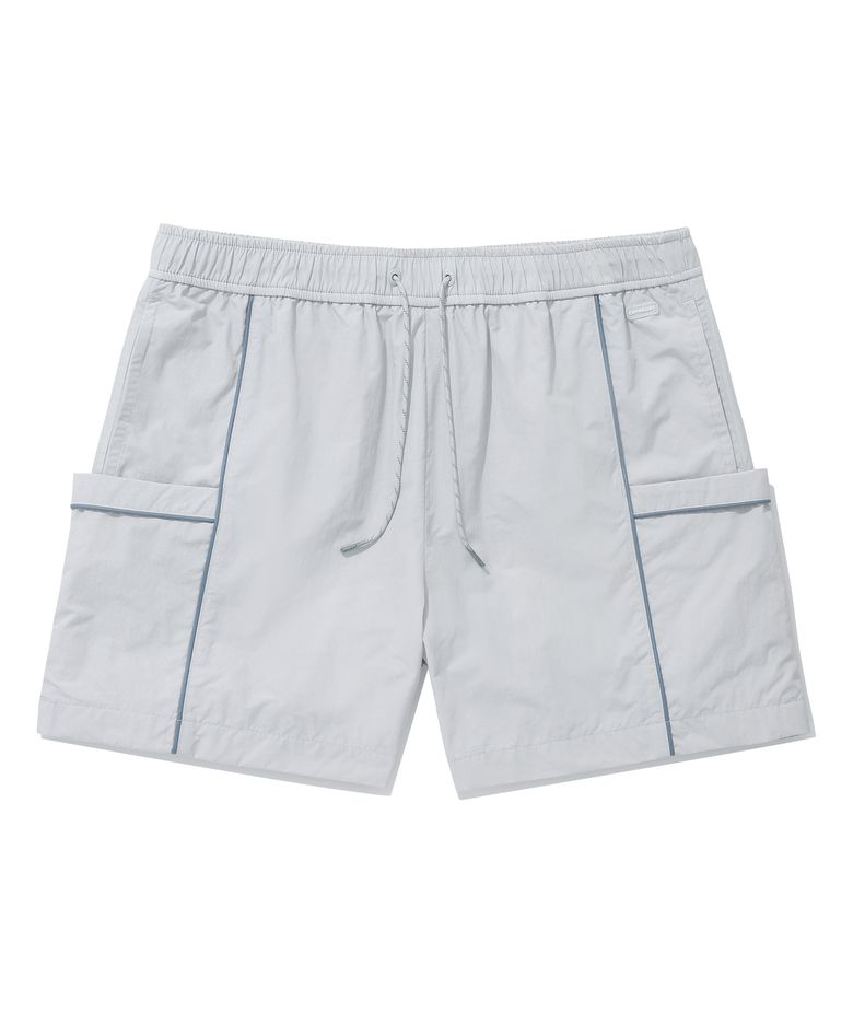 우먼 파이핑 포켓 셋업 쇼츠 Light Gray