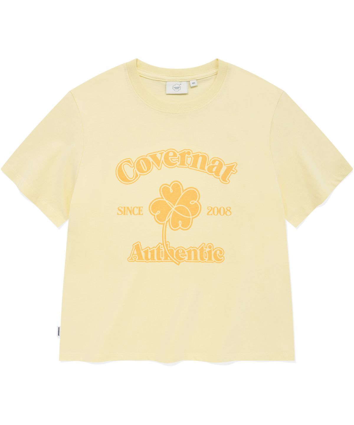 커버낫 우먼(COVERNAT WOMAN) 우먼 아치 클로버하트 티셔츠 Light Yellow