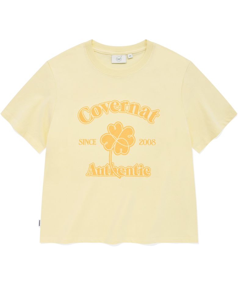 우먼 아치 클로버하트 티셔츠 Light Yellow