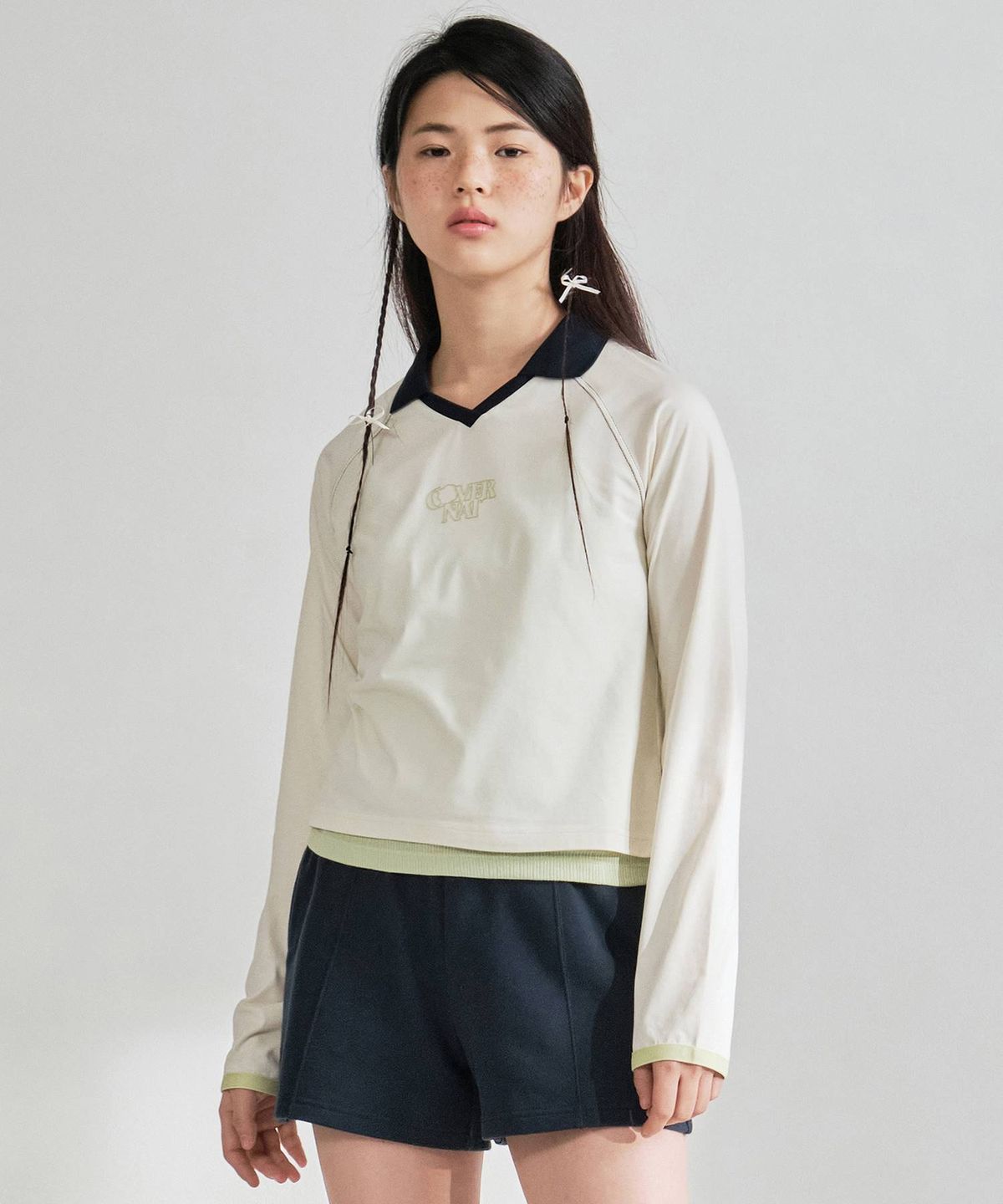 커버낫 우먼(COVERNAT WOMAN) 우먼 트랙 롱슬리브 Ivory