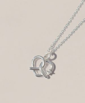 925실버 하트 매듭 목걸이 프레즐/ Pretzel