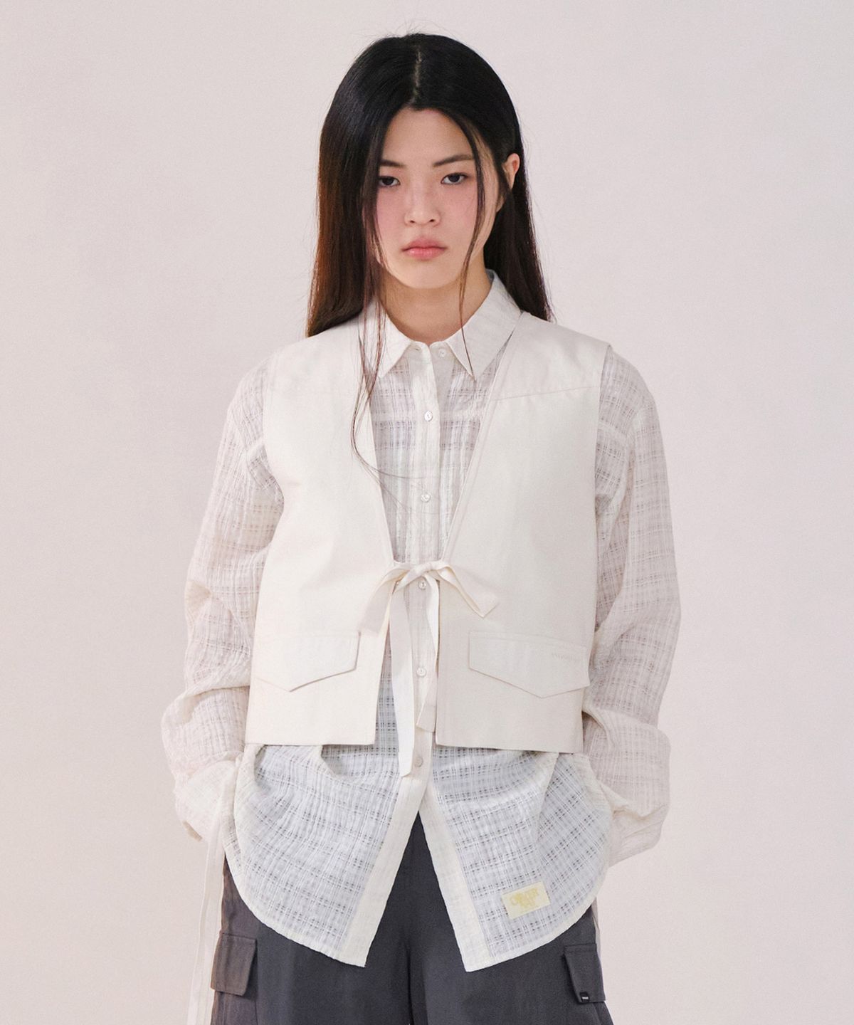 커버낫 우먼(COVERNAT WOMAN) 우먼 레이스업 베스트 Ivory