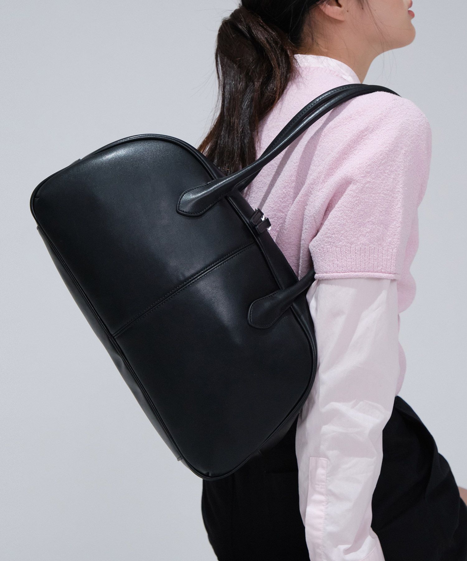 ★COVERNAT WOMAN★ Cloverheart Classic Tote Bag Black CO2400 MUSINSA | COVERNAT WOMAN Clover Heart Classic Big Tote Bag Black