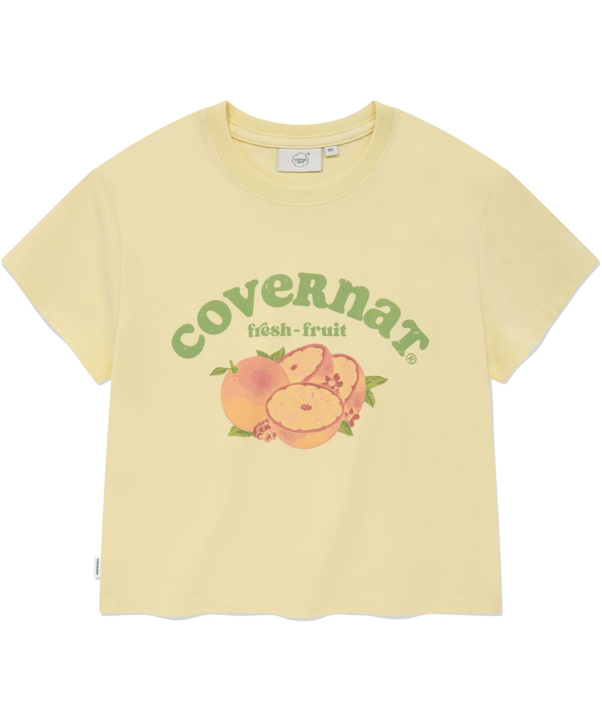 커버낫 우먼(COVERNAT WOMAN) 우먼 크롭 프루트 티셔츠 Light Yellow