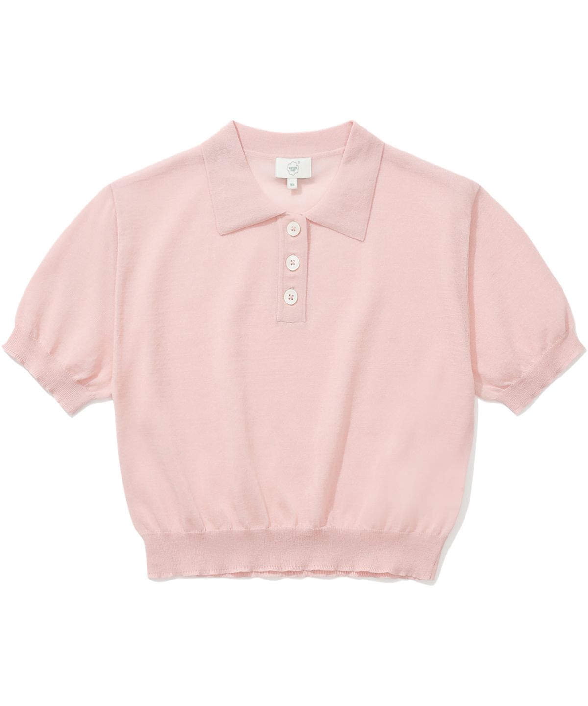 커버낫 우먼(COVERNAT WOMAN) 우먼 시어 카라 크롭 하프니트 Light Pink