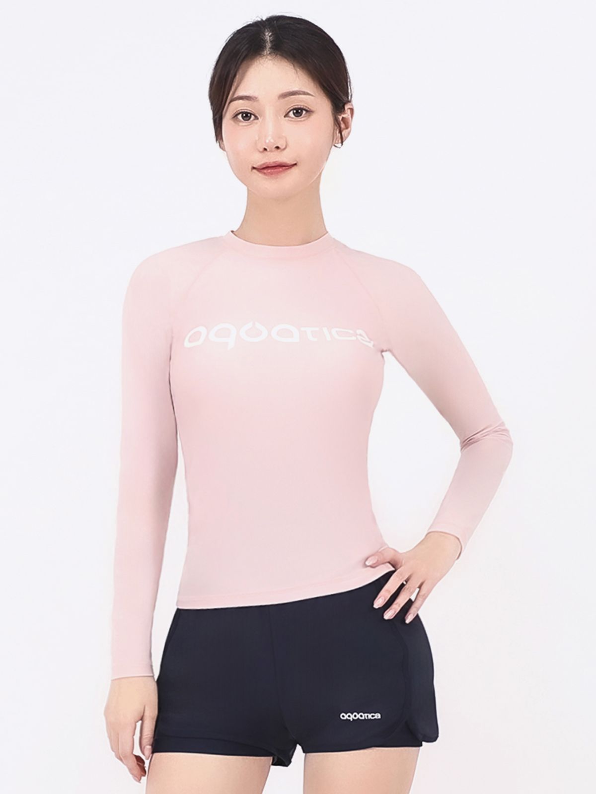 아쿠아티카(AQUATICA) 여성 래쉬가드 AQAWTS23007+레이어드 스윔 보드숏 NV세트