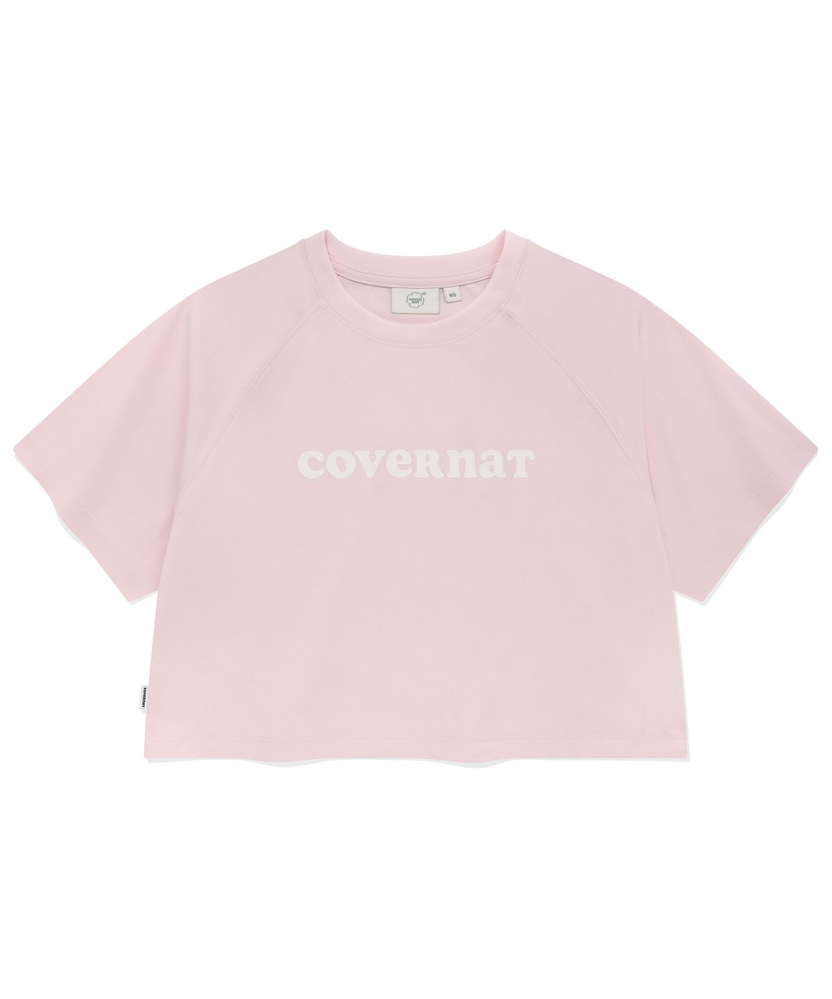 커버낫 우먼(COVERNAT WOMAN) 우먼 쿠퍼 로고 아이스 크롭 티셔츠 Light Pink
