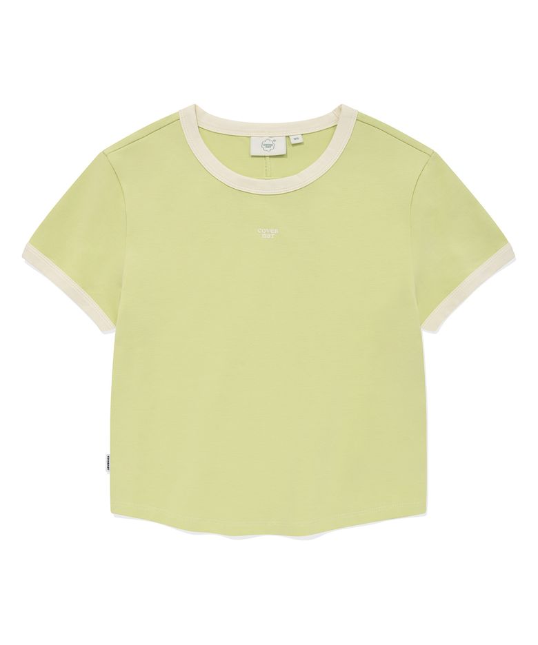 우먼 베이비 링거 티셔츠 Lime