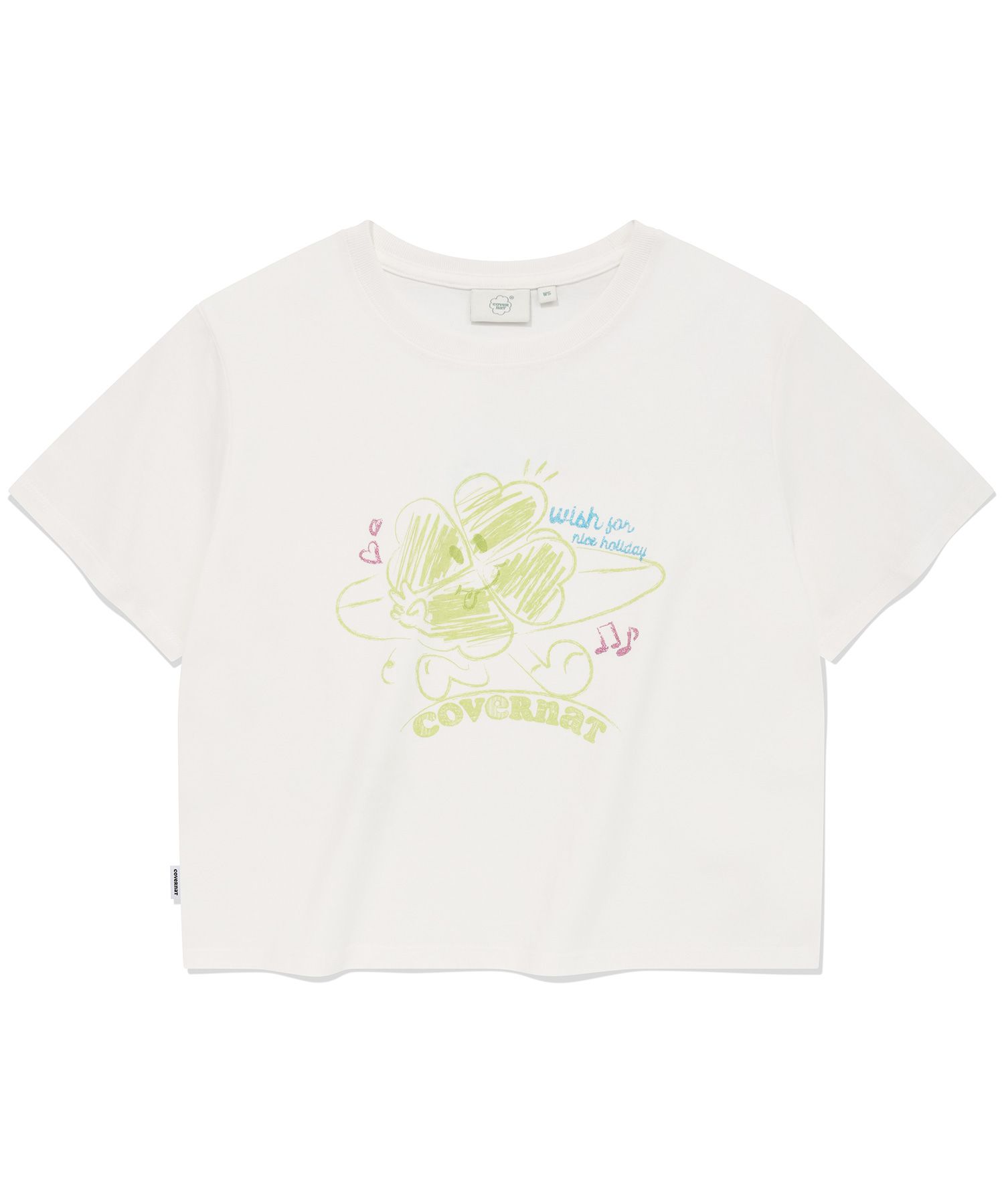 Tシャツ・カットソー COVERNAT (W) DOODLE CLOVER HEART T-SHIRT 4FK646 MUSINSA | COVERNAT WOMAN Women's Doodle Clover Heart T-Shirt