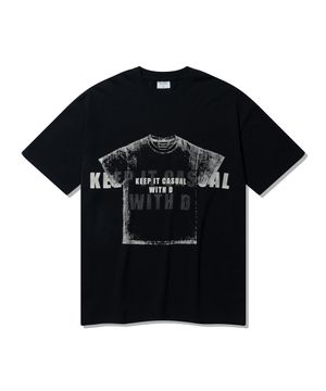 도트 스캔 티셔츠 [블랙]