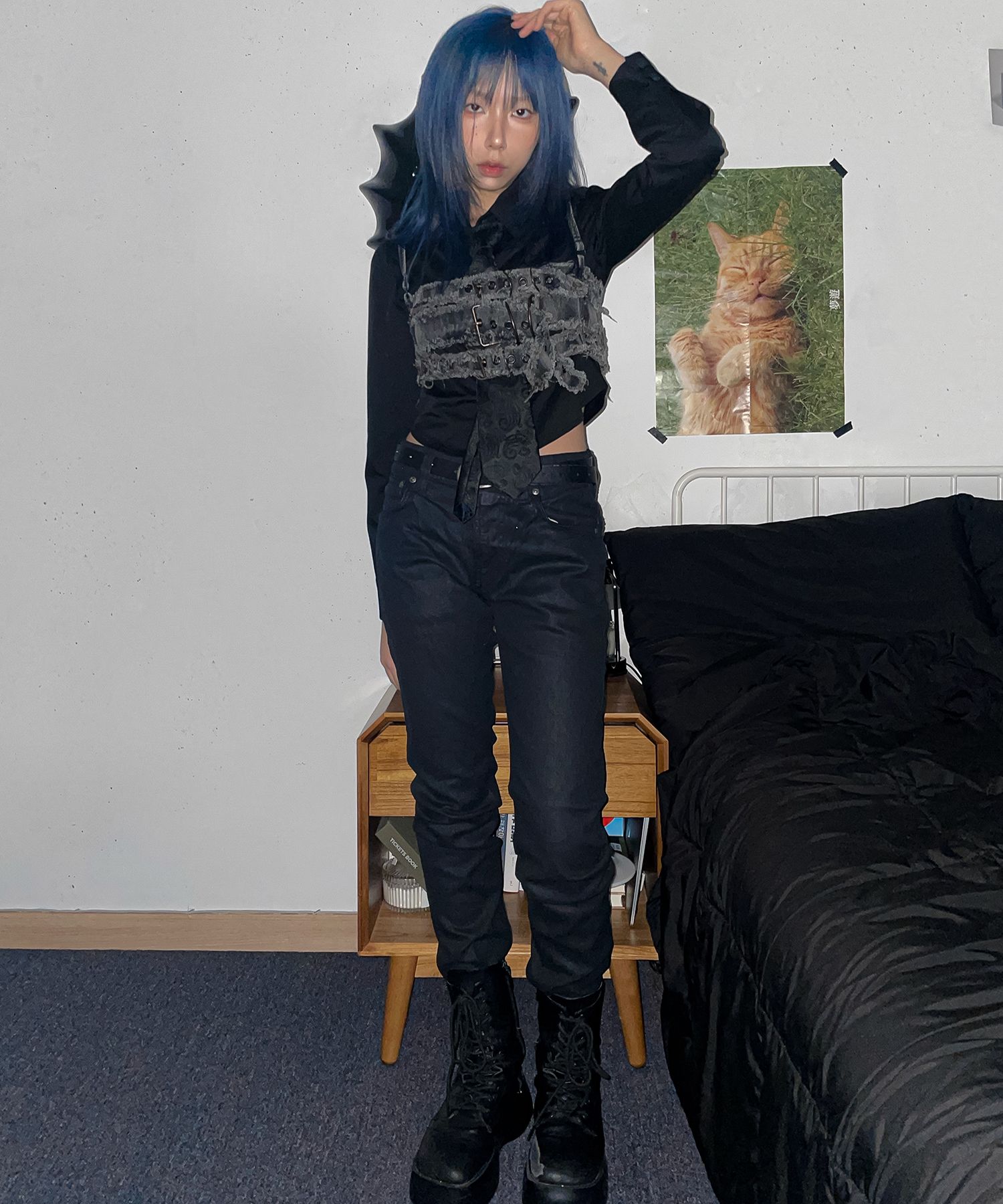 NUDIEJEANS 누디진 씬 핀 오가닉 백 2 블랙