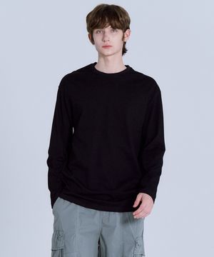 면16수 릴렉스핏 긴팔티셔츠 블랙 LATS0111
