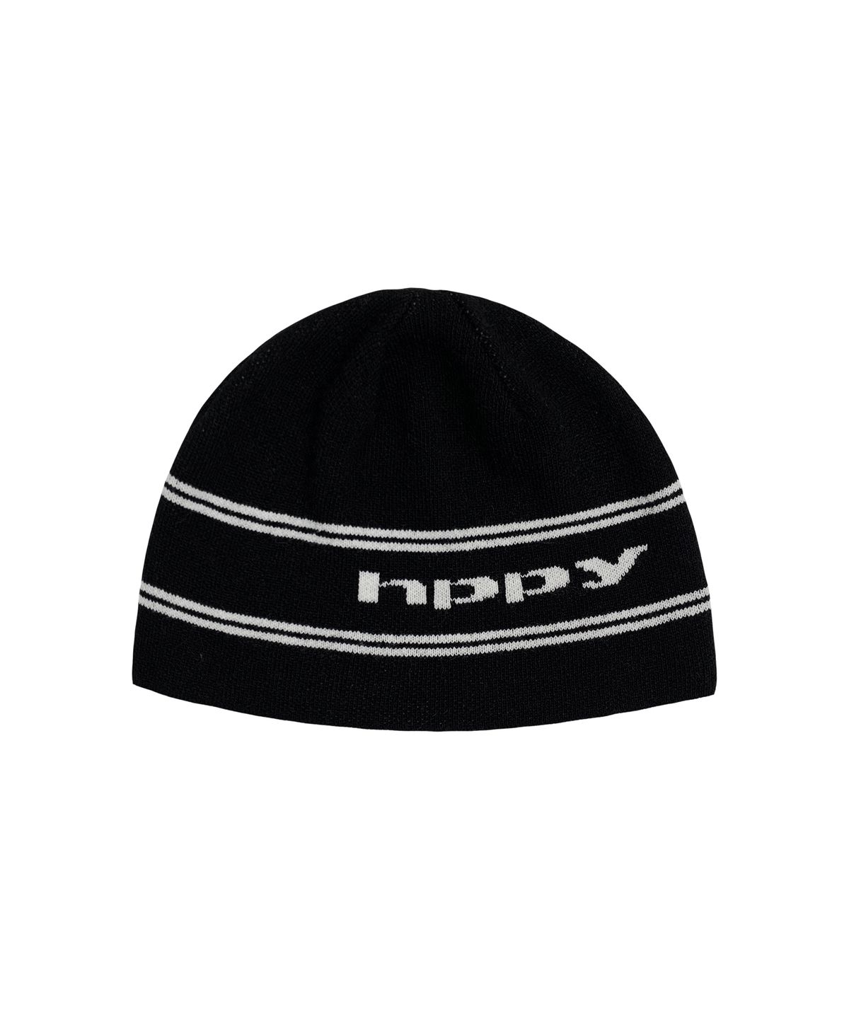 에이치피피와이(HPPY) HPC DOUBLE LINE LOGO BEANIE - BLACK