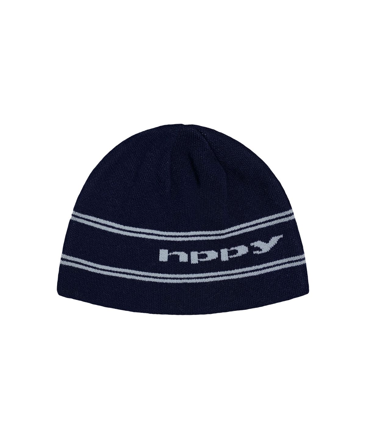 에이치피피와이(HPPY) HPC DOUBLE LINE LOGO BEANIE - NAVY